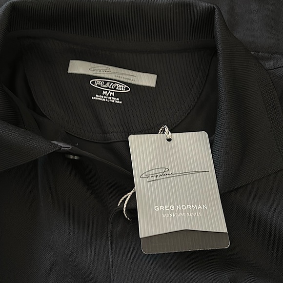 Greg Norman NWT Black Play Dry Short Sleeve Polo Shirt **Size M** - Picture 3 of 3